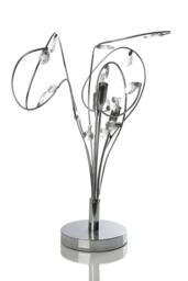 K LIVING KLiving Bremen G9 Halogen Curly Crystal Table Lamp in Silver - thumbnail 3