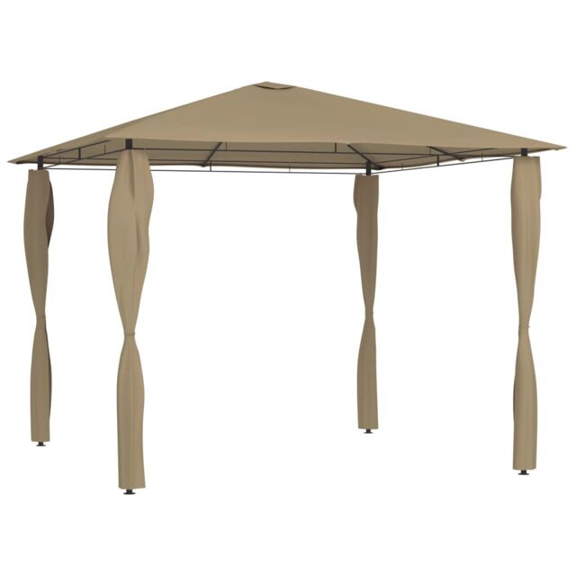Berkfield Home Gazebo with Post Covers 3x3x2.6 m Taupe 160 g/m ² in Beige - image 1