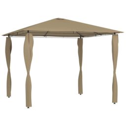 Berkfield Home Gazebo with Post Covers 3x3x2.6 m Taupe 160 g/m ² in Beige - thumbnail 1