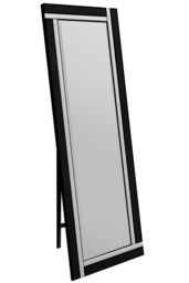 MirrorOutlet Black & Mirror Double Bevel Cheval Dress Mirror 170cm x 58cm - Size: 1 Pack - thumbnail 3