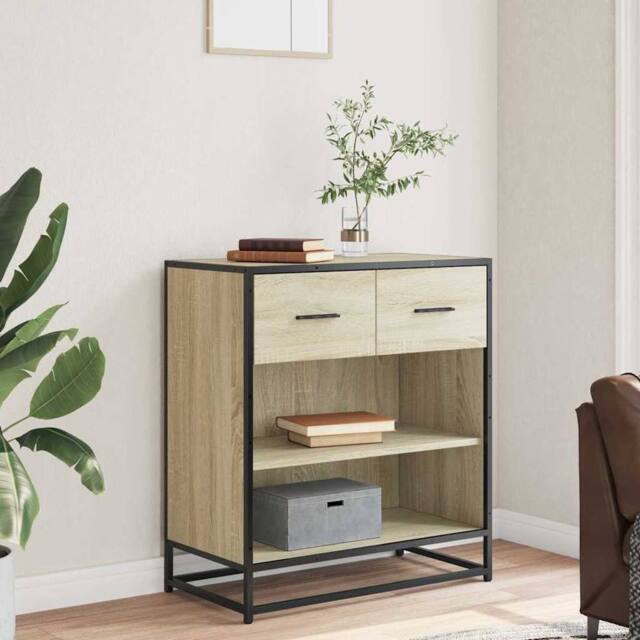 Berkfield Home Sideboard Sonoma Oak 68x35x76 cm Engineered Wood in Light Tan - Size: 68 x 35 x 76 cm - image 1