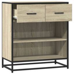 Berkfield Home Sideboard Sonoma Oak 68x35x76 cm Engineered Wood in Light Tan - Size: 68 x 35 x 76 cm - thumbnail 7