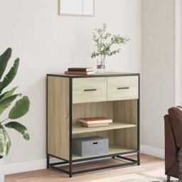 Berkfield Home Sideboard Sonoma Oak 68x35x76 cm Engineered Wood in Light Tan - Size: 68 x 35 x 76 cm - thumbnail 1