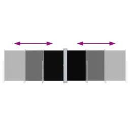 Berkfield Home Retractable Side Awning Black 180x600 cm - thumbnail 3