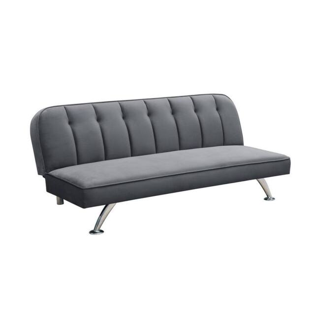 Lemon Pavilion Furniture Brighton Indoor Sofa Bed - Velvet - L85 x W180 x H76 cm - Grey - image 1