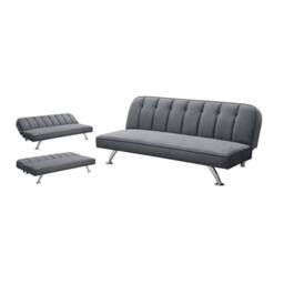 Lemon Pavilion Furniture Brighton Indoor Sofa Bed - Velvet - L85 x W180 x H76 cm - Grey - thumbnail 5
