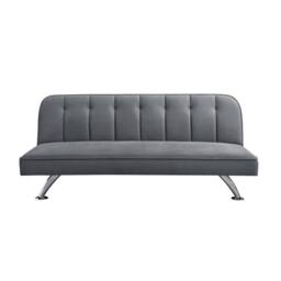 Lemon Pavilion Furniture Brighton Indoor Sofa Bed - Velvet - L85 x W180 x H76 cm - Grey - thumbnail 4