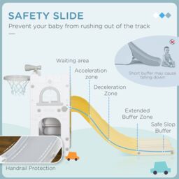 AIYAPLAY 5 in 1 Kids Slide for Indoor Use, for Toddlers 1-3 Years in Grey - thumbnail 6
