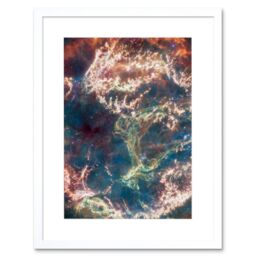 "Artery8 Wall Art Print NASA James Webb Telescope Cassiopeia A In Detail Artwork Framed 9X7 Inch in White - Size: W7"" x H9""" - thumbnail 1