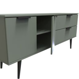 Ready Assembled 2 U Fuji 2 Drawer 2 Door Wide Sideboard (Ready Assembled) in Pale Green - thumbnail 6