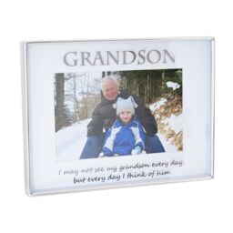 Happy Homewares Silver Grandson 4x6 Picture Frame for Wall or Table Use - thumbnail 1