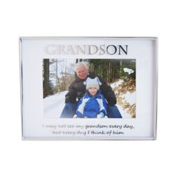 Happy Homewares Silver Grandson 4x6 Picture Frame for Wall or Table Use - thumbnail 3