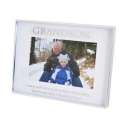 Happy Homewares Silver Grandson 4x6 Picture Frame for Wall or Table Use - thumbnail 2