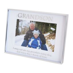 Happy Homewares Silver Grandson 4x6 Picture Frame for Wall or Table Use - thumbnail 4