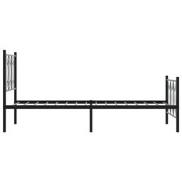 Berkfield Home Metal Bed Frame without Mattress with Footboard Black 90x200cm - Size: 90x200 cm - thumbnail 5