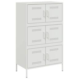 Berkfield Home Highboard White 68x39x113 cm Steel - Size: 68 x 39 x 113 cm - thumbnail 3