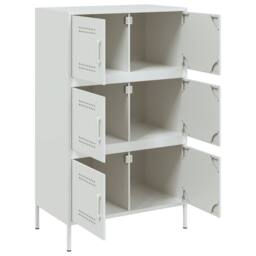 Berkfield Home Highboard White 68x39x113 cm Steel - Size: 68 x 39 x 113 cm - thumbnail 9