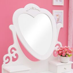 KOSY KOALA Women's Dressing Table With Mirror Stool Vanity Dresser Bedroom White Love Heart Furniture - thumbnail 4