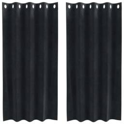 Berkfield Home Blackout Curtains with Eyelets 2 pcs Black Velvet