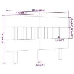 Berkfield Home Bed Headboard 123.5x3x81 cm Solid Wood Pine in Light Oak - thumbnail 6