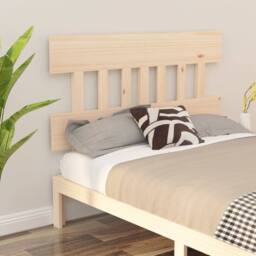 Berkfield Home Bed Headboard 123.5x3x81 cm Solid Wood Pine in Light Oak - thumbnail 4