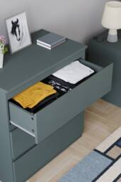HD Designs Denver 3 Drawer Chest of Drawers Storage in Green - thumbnail 5
