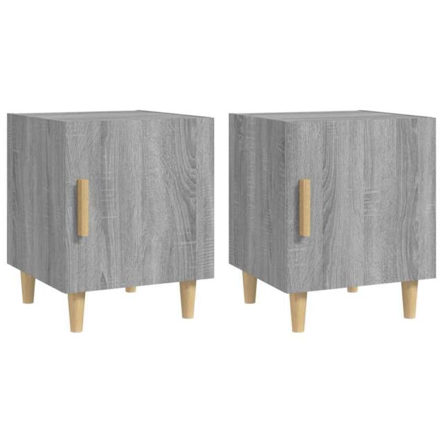 Berkfield Home Bedside Cabinets 2 pcs Grey Sonoma Engineered Wood - image 1