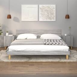 Berkfield Home Bedside Cabinets 2 pcs Grey Sonoma Engineered Wood - thumbnail 2