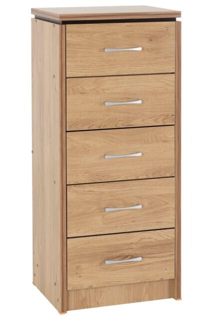 Seconique Charles 5 Drawer Narrow Chest in Light Brown - image 1