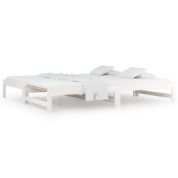 Berkfield Home Pull-out Day Bed White 2x(90x200) cm Solid Wood Pine - thumbnail 2