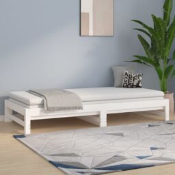 Berkfield Home Pull-out Day Bed White 2x(90x200) cm Solid Wood Pine - thumbnail 4