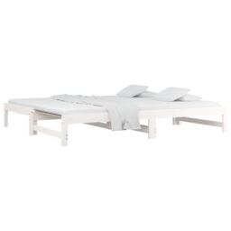 Berkfield Home Pull-out Day Bed White 2x(90x200) cm Solid Wood Pine - thumbnail 3