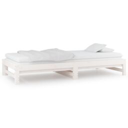 Berkfield Home Pull-out Day Bed White 2x(90x200) cm Solid Wood Pine - thumbnail 6