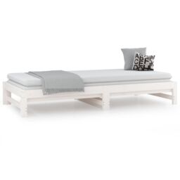Berkfield Home Pull-out Day Bed White 2x(90x200) cm Solid Wood Pine - thumbnail 5
