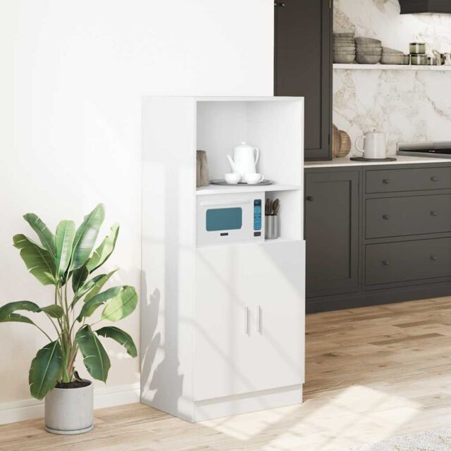 Berkfield Home Kitchen Cabinet White 57x41.5x131.5 cm Engineered Wood - image 1