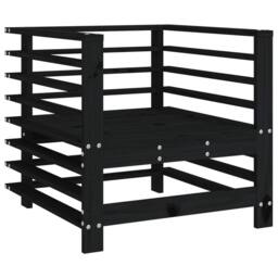 Berkfield Home Beautiful Garden Chairs 2 pcs Black Solid Wood Pine