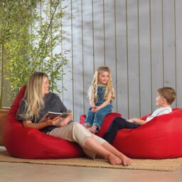 icon Teen Bean Bag Chair Grey Childrens Bean Bags in Red - thumbnail 2