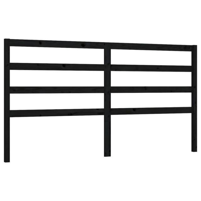 Berkfield Home Bed Headboard Black 206x4x100 cm Solid Wood Pine - Size: 206 x 4 x 100 cm - image 1
