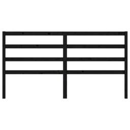 Berkfield Home Bed Headboard Black 206x4x100 cm Solid Wood Pine - Size: 206 x 4 x 100 cm - thumbnail 4