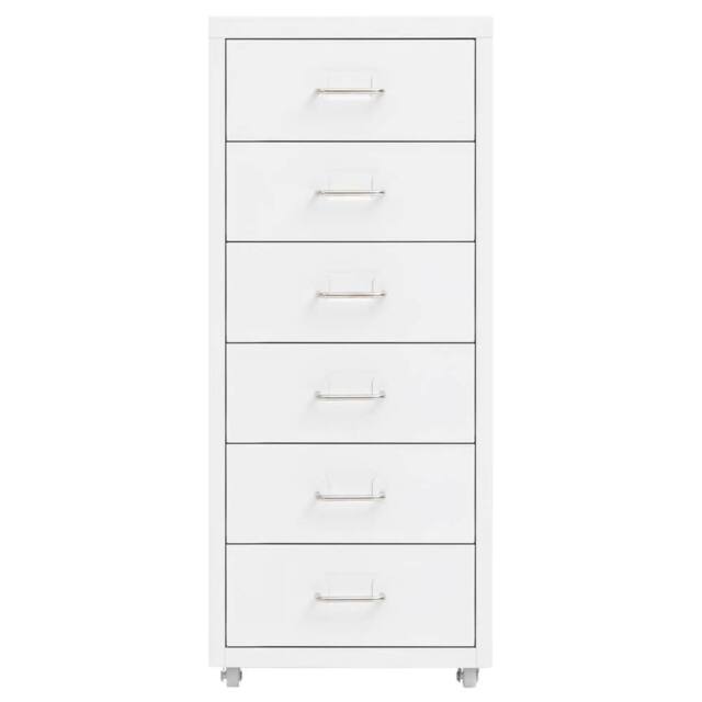 Berkfield Home Mobile File Cabinet White 28x41x69 cm Metal - Size: 28 x 41 x 69 cm - image 1