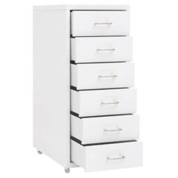 Berkfield Home Mobile File Cabinet White 28x41x69 cm Metal - Size: 28 x 41 x 69 cm - thumbnail 5