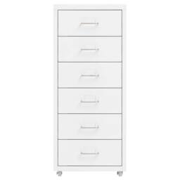 Berkfield Home Mobile File Cabinet White 28x41x69 cm Metal - Size: 28 x 41 x 69 cm - thumbnail 1