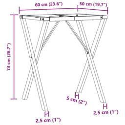Berkfield Home Dining Table Legs X-Frame 60x50x73 cm Steel in Black - Size: 60 x 50 x 73 cm - thumbnail 9