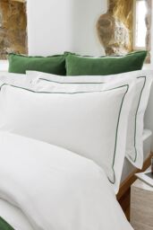CHRISTY Premium Sateen Satin Oxford Pillowcase Pair in Green - thumbnail 2