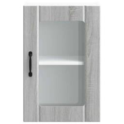 Berkfield Home Kitchen Wall Cabinet with Glass Door Lucca Grey Sonoma - thumbnail 6