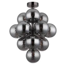 Netlighting Conor Globe Ceiling Light Gunmetal Balls Smoke Glass Shade 13x G9 in Grey - thumbnail 2