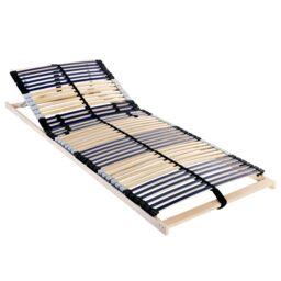Berkfield Home Slatted Bed Base Manual Brown 90 x 190 cm Wood & Plastic - thumbnail 1