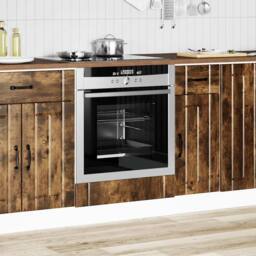 Berkfield Home Oven Cabinet Lucca Smoked Oak Engineered Wood in Brown - thumbnail 3