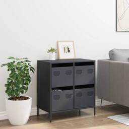 Berkfield Home Sideboard¬†Anthracite 68x39x73.5 cm Cold-rolled Steel in Charcoal - thumbnail 1