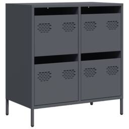 Berkfield Home Sideboard¬†Anthracite 68x39x73.5 cm Cold-rolled Steel in Charcoal - thumbnail 3